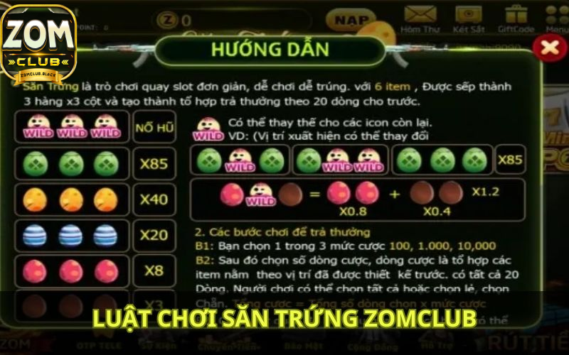 Các quy tắc trong game nổ hũ săn trứng cầm nắm rõ